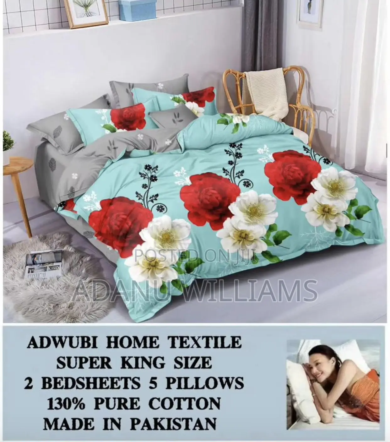 Super Soft Pure Cotton Bed Sheets (Slide 4 More Diff Colors