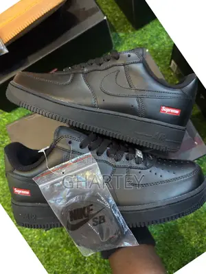 All Black Supreme Nike Air Force 1 Lows