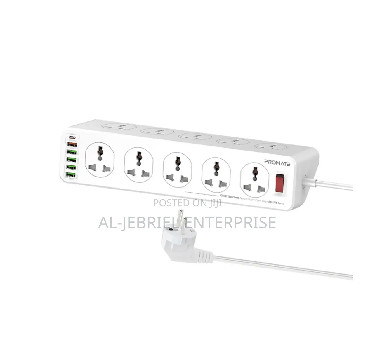 Promate Powermatrix 2500w Output Power Strip With USB Ports