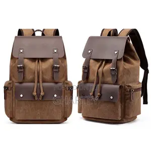 Fashion Canvas Backpack - Brown