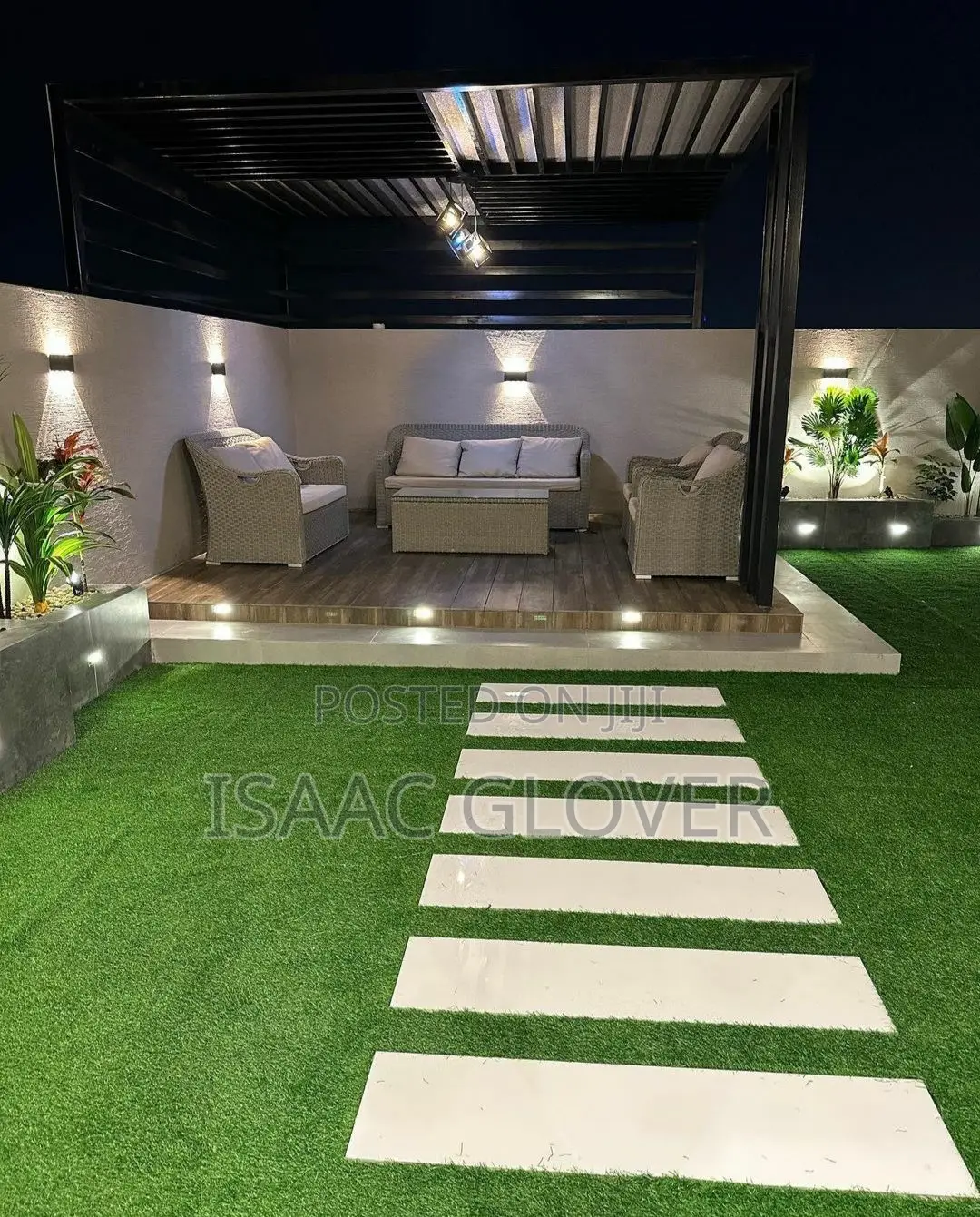 Landscaping and Concrete Stamped Floor
