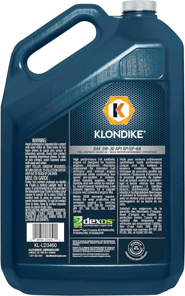 3 In1 5l Each Klondike 5w-30 Full Synthetic Engine Oil,