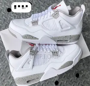 Jordan 4 Rethro With Touches of Gray .Comes in Box
