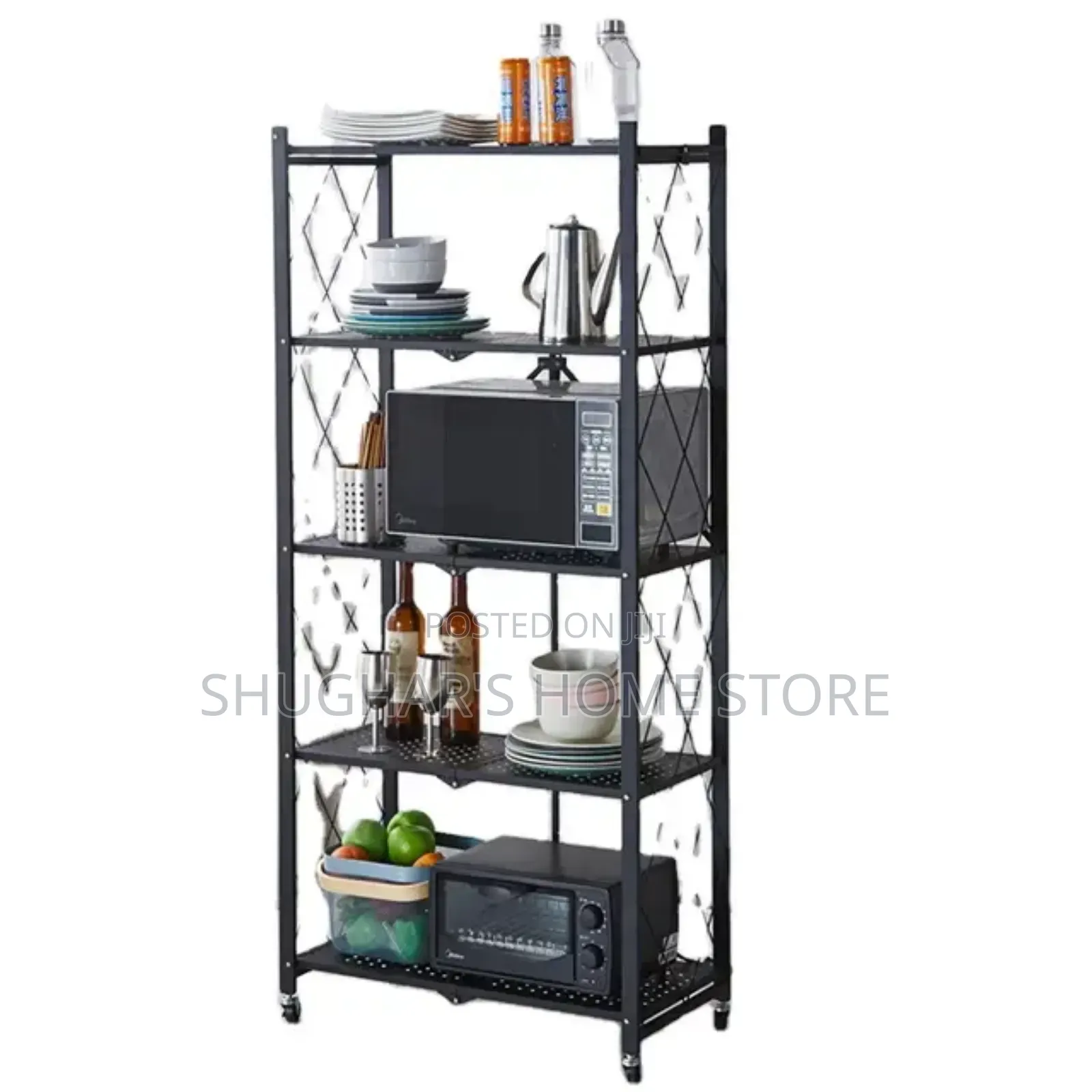 5 Tier Foldable Storage Rack / Trolley