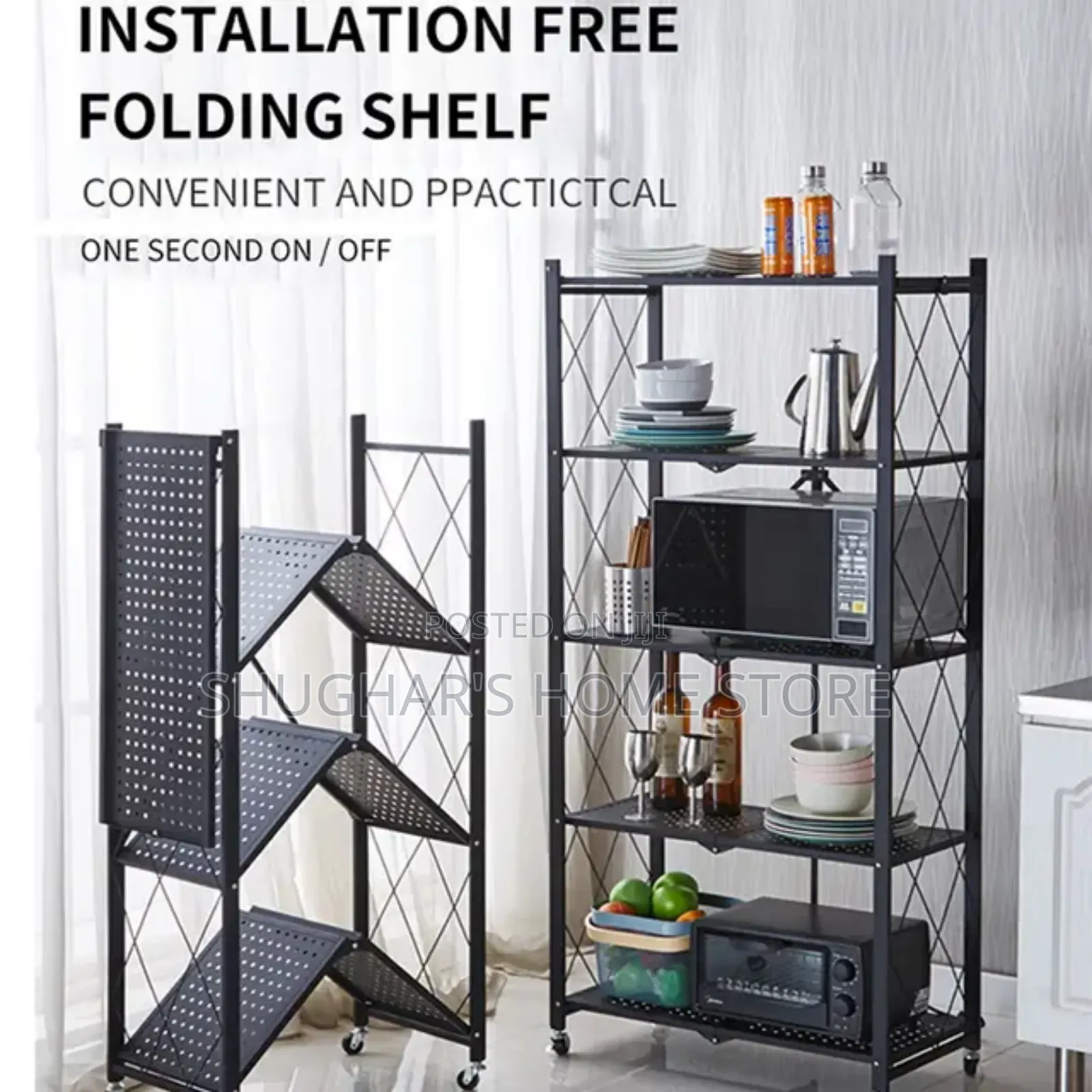 5 Tier Foldable Storage Rack / Trolley