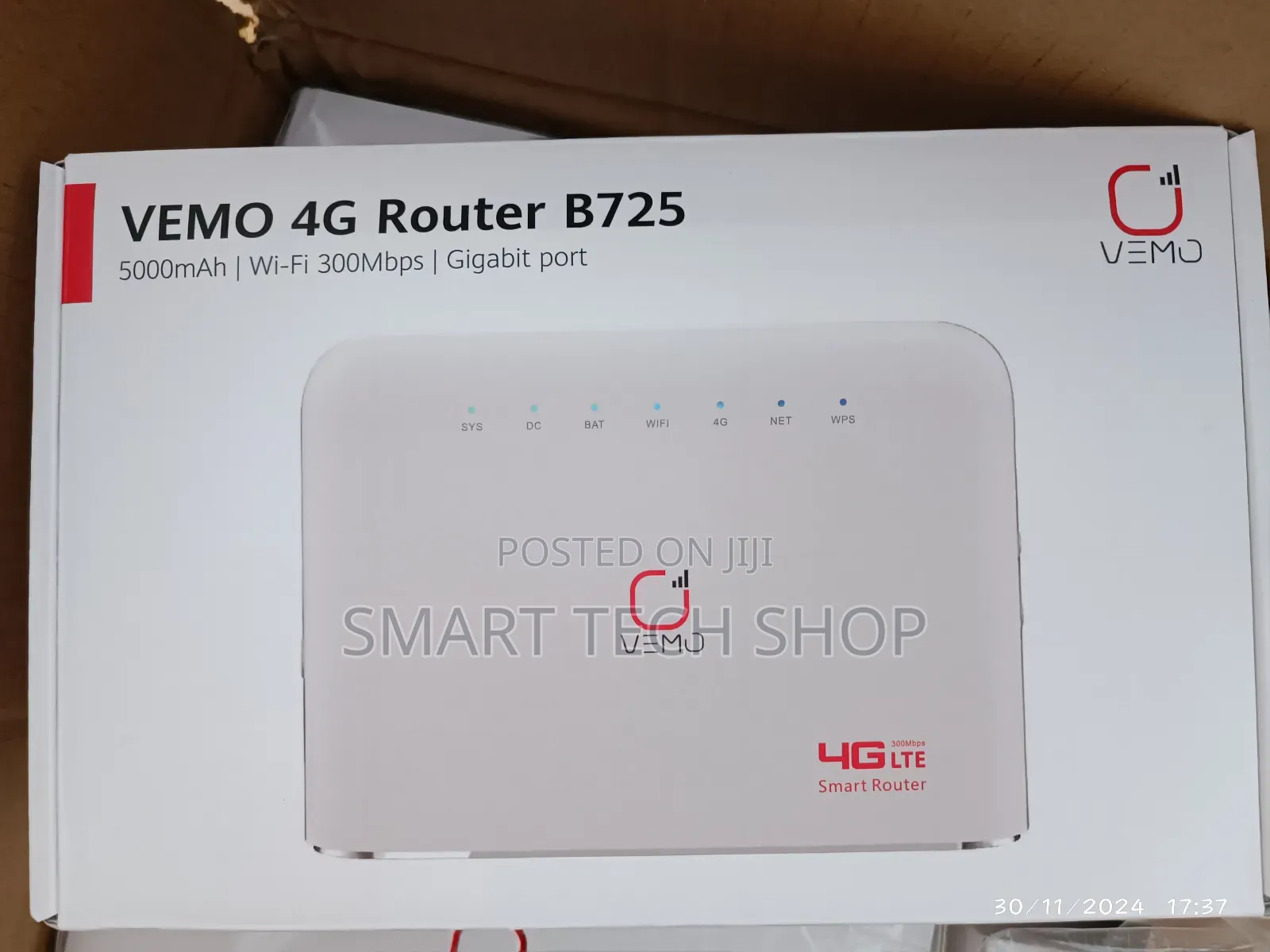 VEMO 4G Universal 4G Router, 32 Users, 20hr Batt, 300mbs
