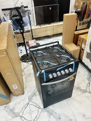 Zealous Sleek Black Gas Cooker Oven 4burner 50/50