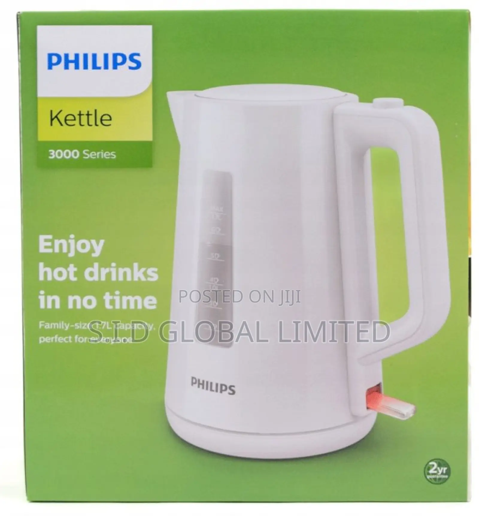 Auto-Switch-Off PHILIPS 1.7L Kettle Hd9318/01– Plastic-White