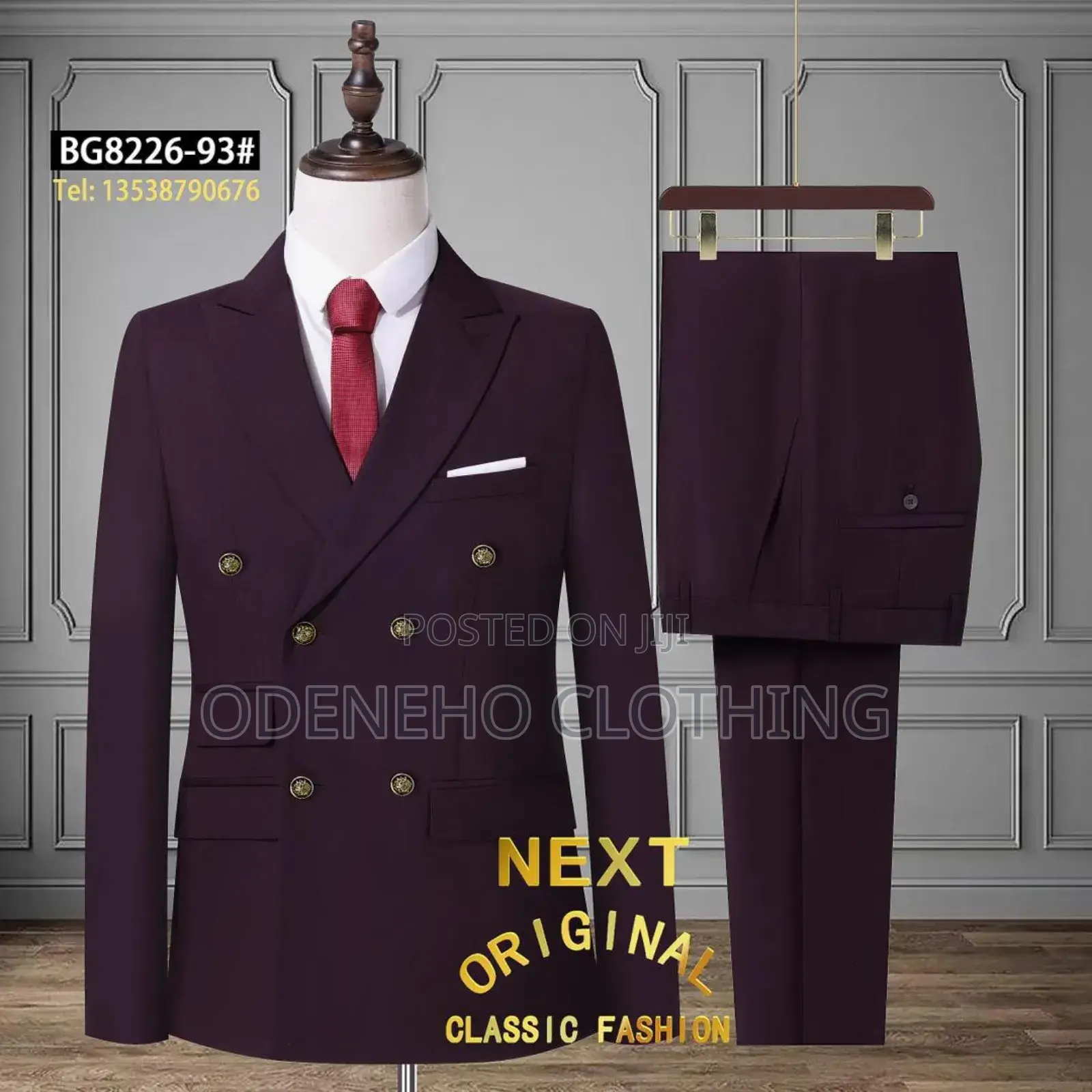 Classic Next Double Breasted Suit for Men