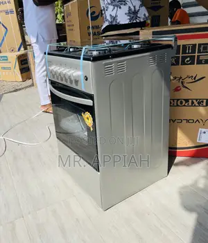 Fine Volcano 50x50 Gas Oven 4 Burner With Grill(Silver).
