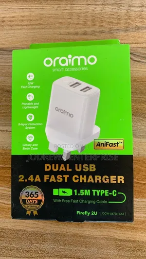 Oraimo Firefly 2U Dual USB Fast Charger