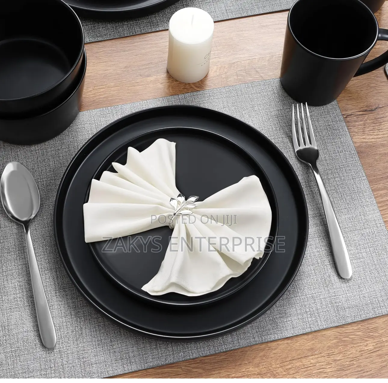 Matte Black Dinner Plate 2pcs
