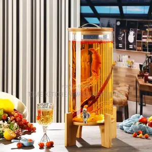 Glass Juice Dispenser With Wooden Stand(10litres)