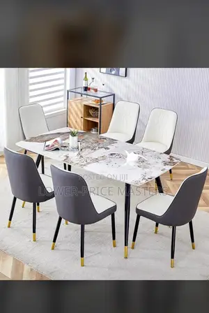 6 Chairs Marble Dining Set