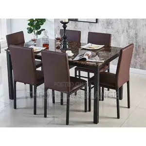 6 Seater Mable Dining Set Brown