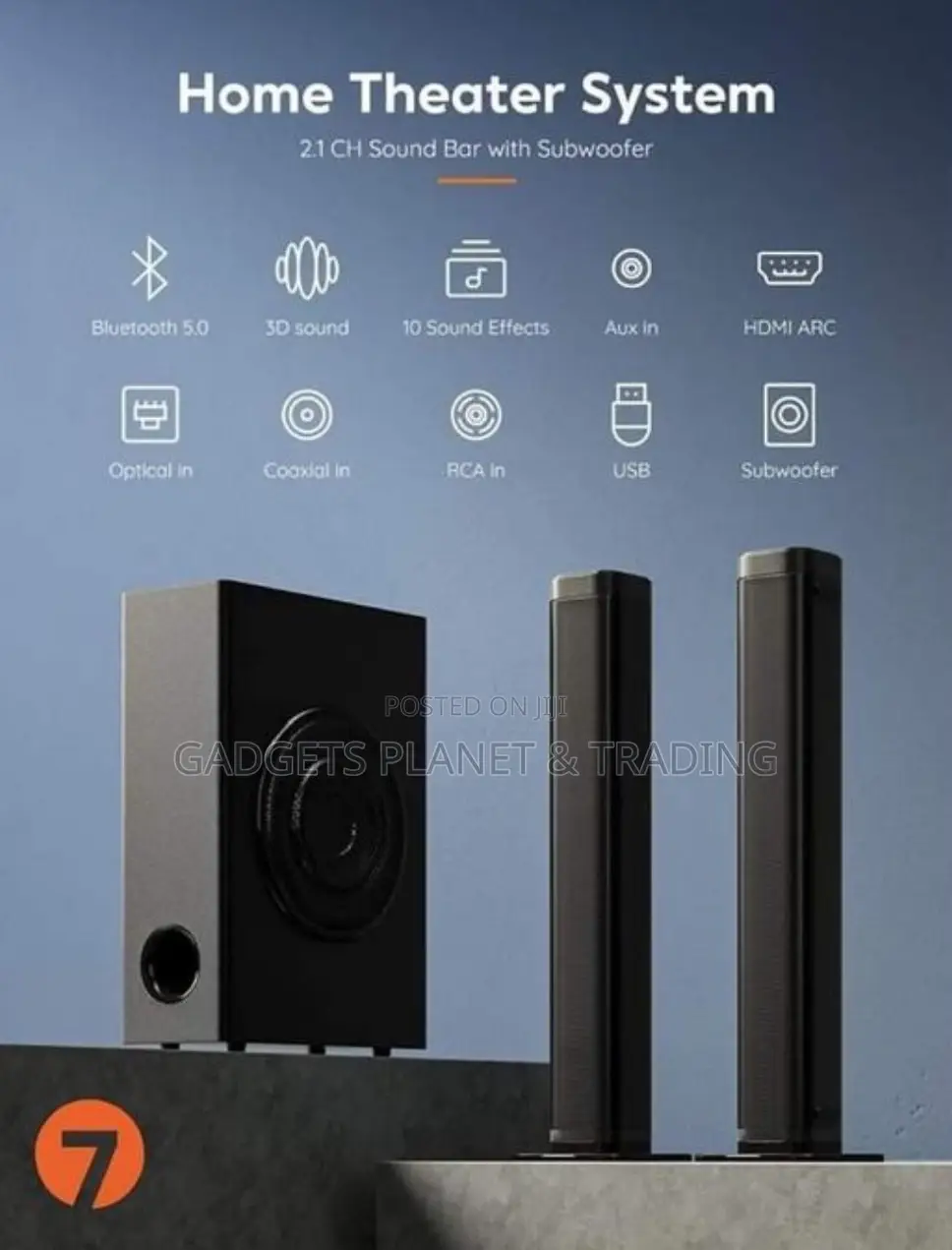 Media7plus Super Bass Bluetooth Sound Bar Woofer Set SA602 - 60w