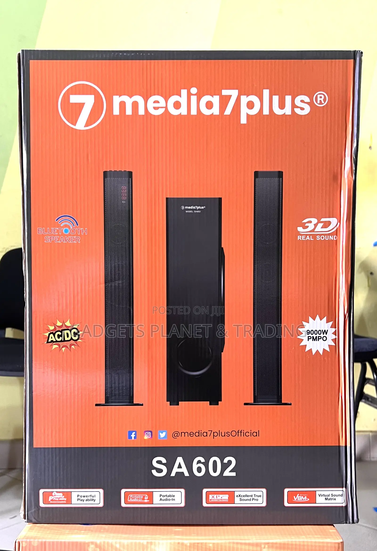 Media7plus Super Bass Bluetooth Sound Bar Woofer Set SA602 - 60w