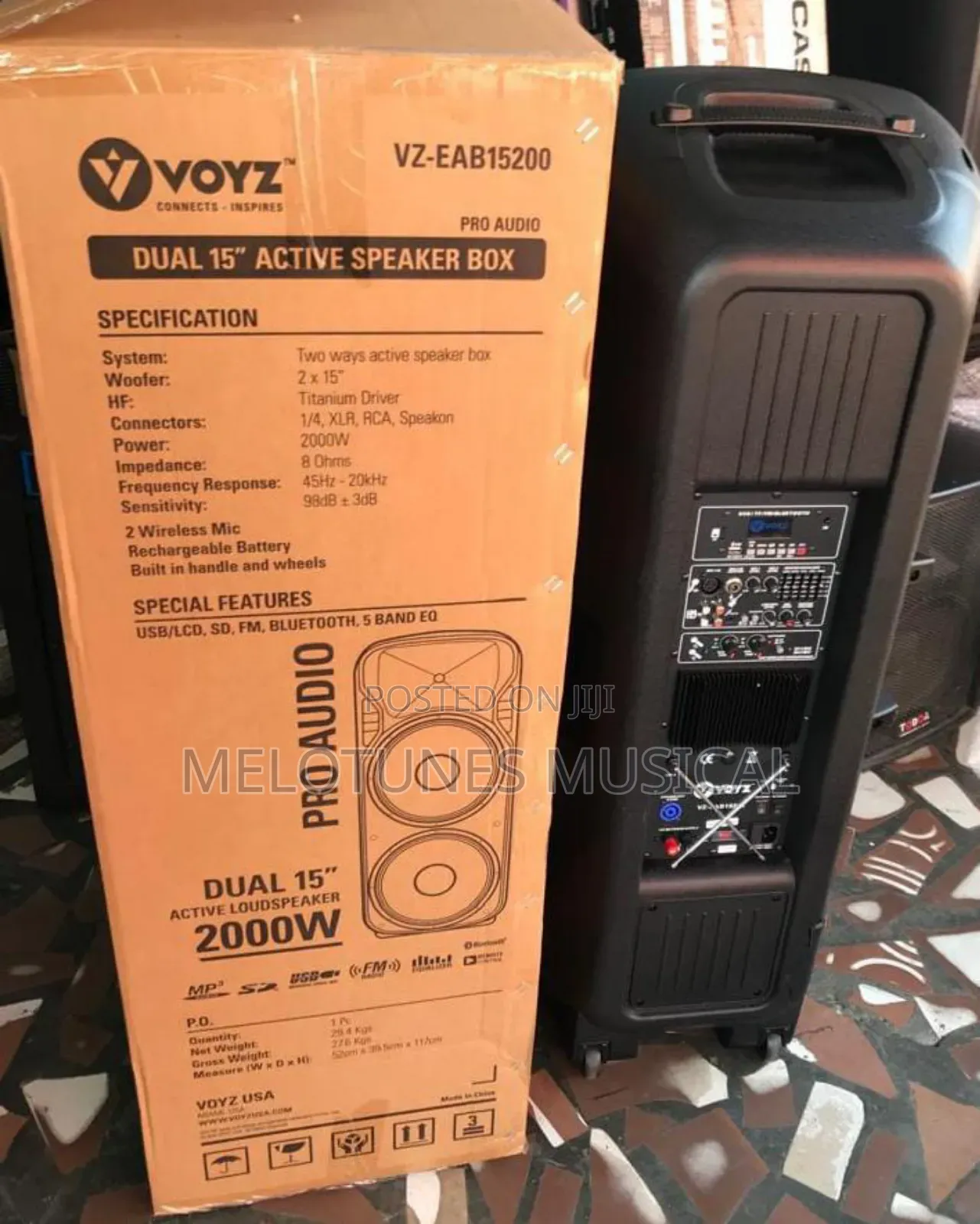 Voyz 15inches Full Range Rechargeable Bluetooth Speaker