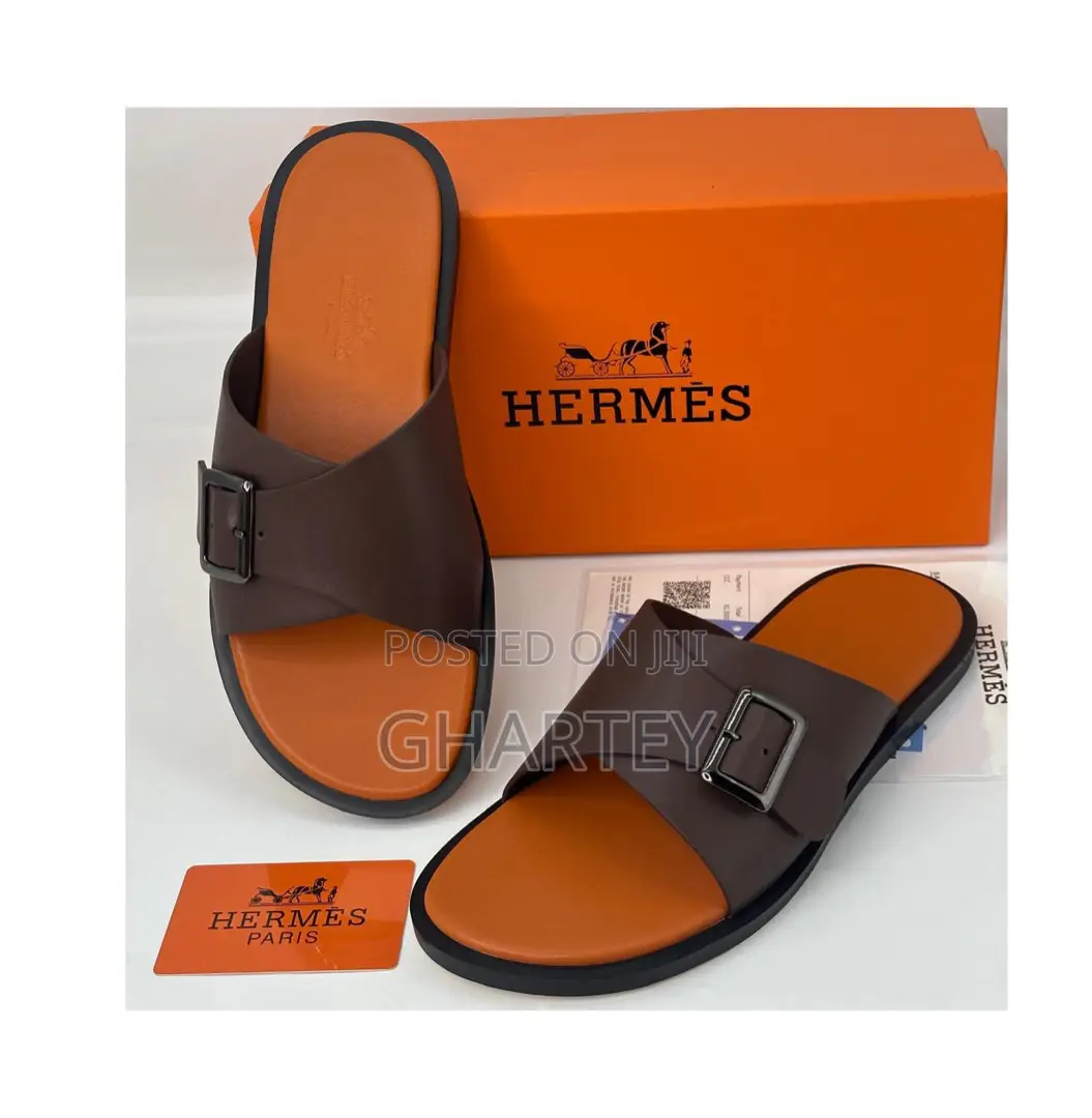 Hermes Leather Men’S Slippers