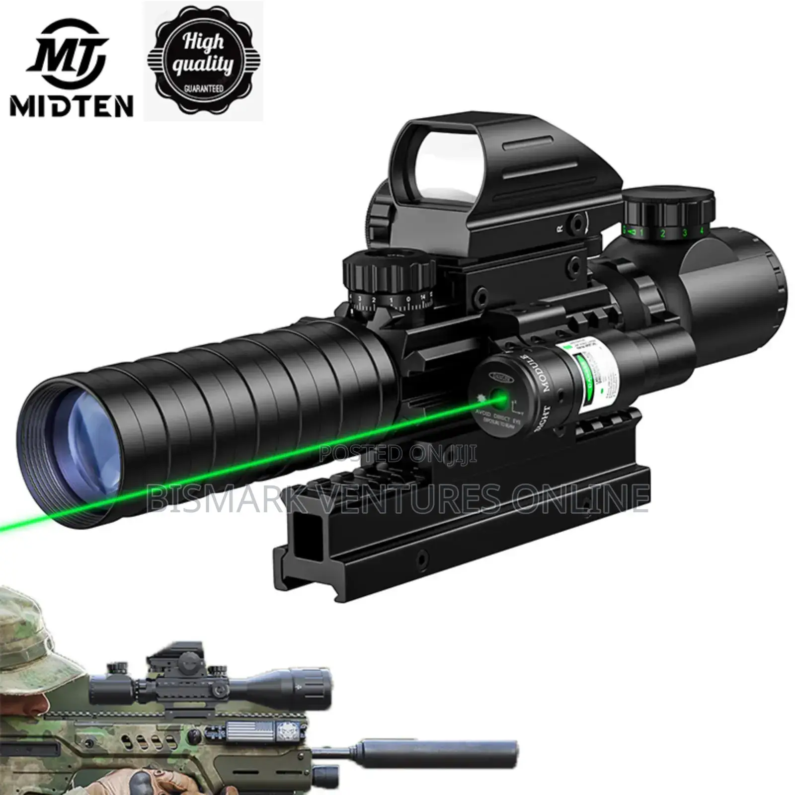 9x32 Rifle Telescope Red Dot Laser For Hunting, Tactical,