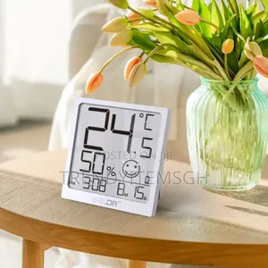 Digital LCD Thermometer Hydrometer Humidity Meter Clock