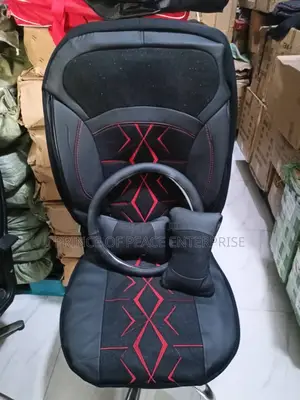 Leather With Material Seat Covers Black With Light Red
