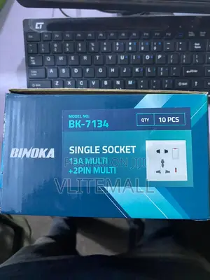 Binoka Single Socket +2pin Switch With Light (BK-7134)