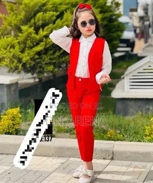 Girls 3pcs Outfit Trousers With Coat and Shirt