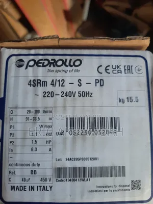 Pedrollo 1.5hp Bore Hole Pump