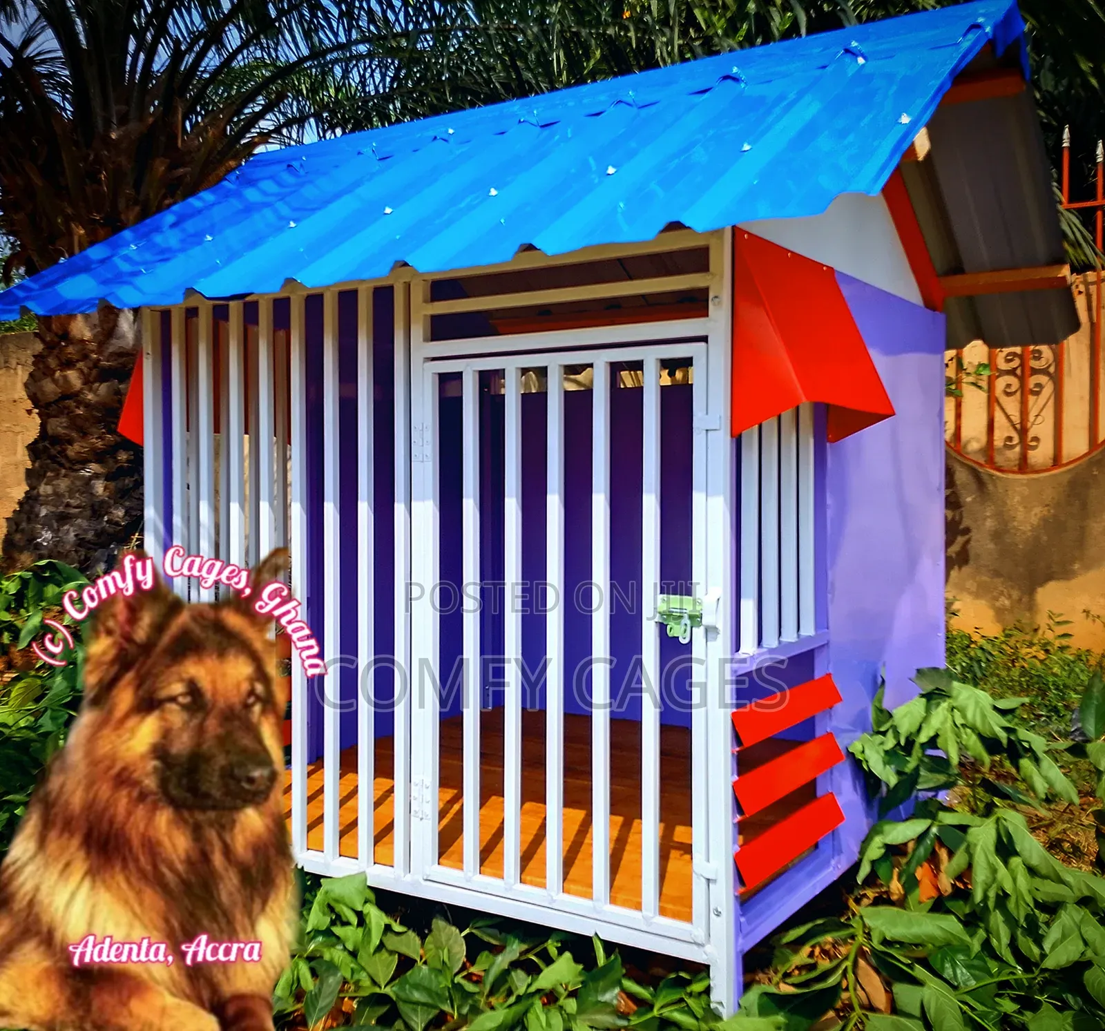 Large Rugged Galvanized Steel Comfy Security Dog Cage