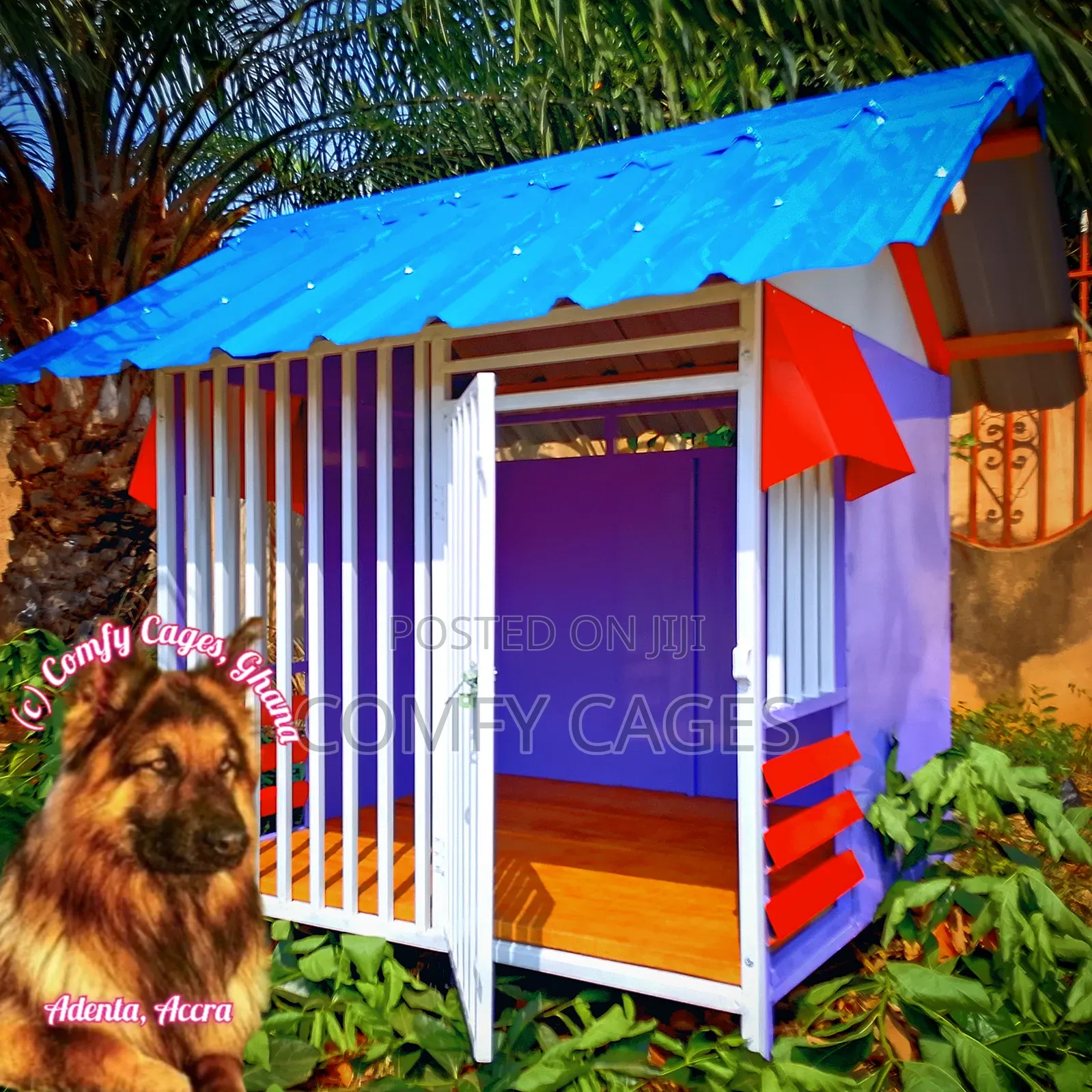 Large Rugged Galvanized Steel Comfy Security Dog Cage