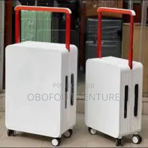 2pces Zipless Anticrake Luxury Designer Luggage  WHITE.