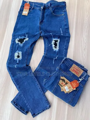 Blue Ripped Jeans Trousers