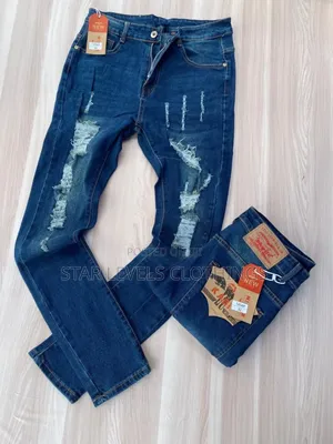 Blue Ripped Jeans Trousers