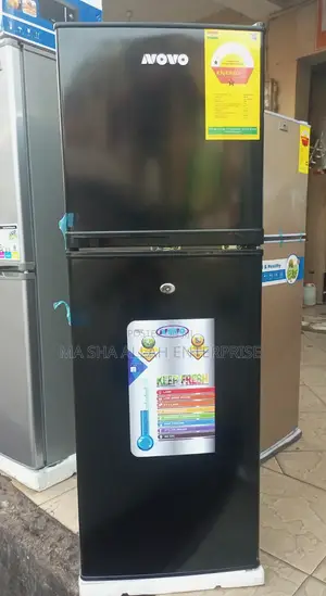 138 Liters Novo Double Door Black or Silver Refrigerator