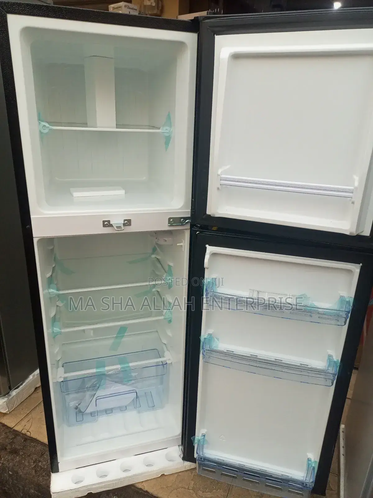 138 Liters Novo Double Door Black or Silver Refrigerator