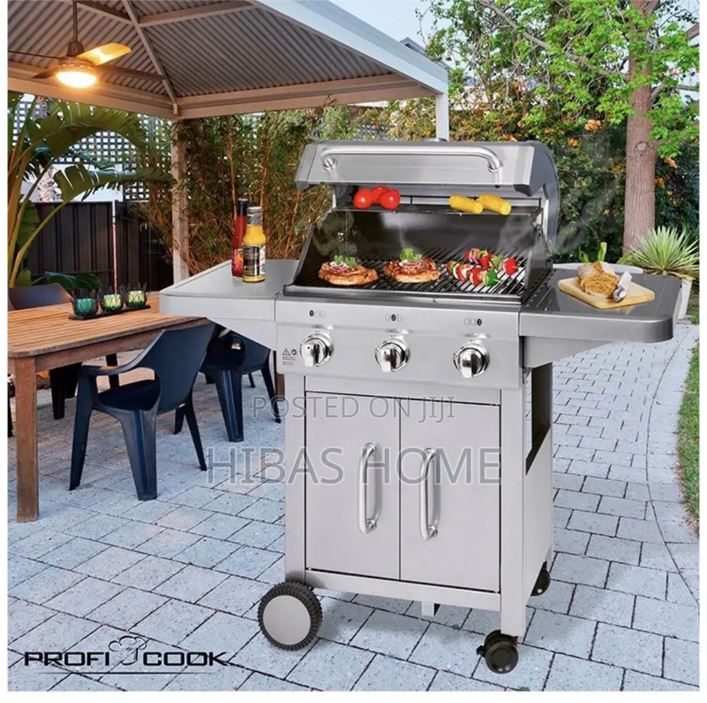 Proficook Gas Grill 3 Stainless Steel Burner 53x120x112cm
