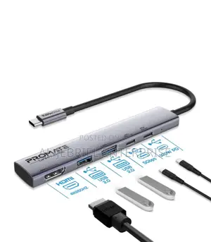 Promate Linkhub-5x 5 Port Slim USB-C Hub With 100W PD