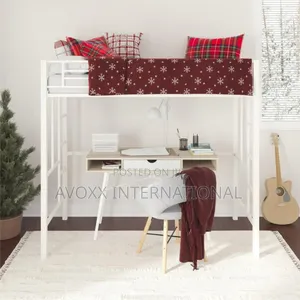 DHP Twin Metal Loft Bed, Off White/ 5410496WE