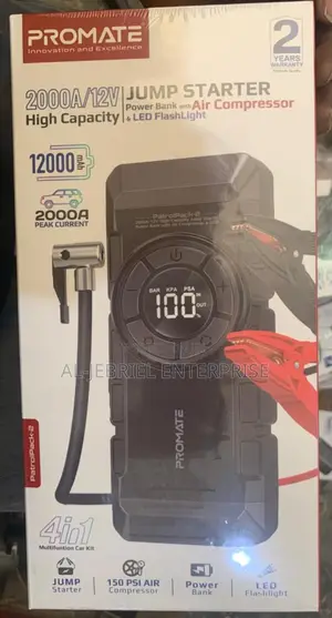 PROMATE PATROLPACK-2 2000A Jump Starter +12000mah Power Bank