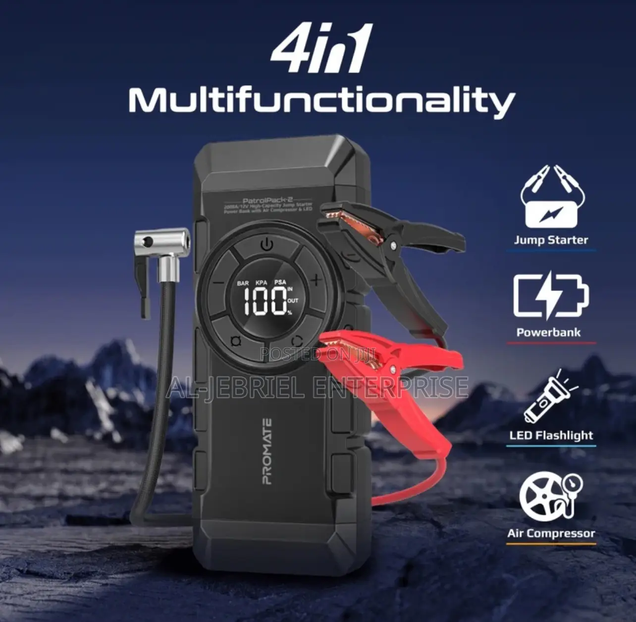 PATROLPACK-2 Promate 4 in 1 Car Jump Starter