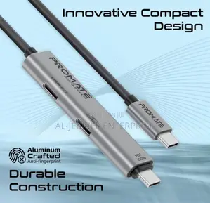 Versitile Portlink-C3 Promate 100w PD DUAL USB-C Port Cable