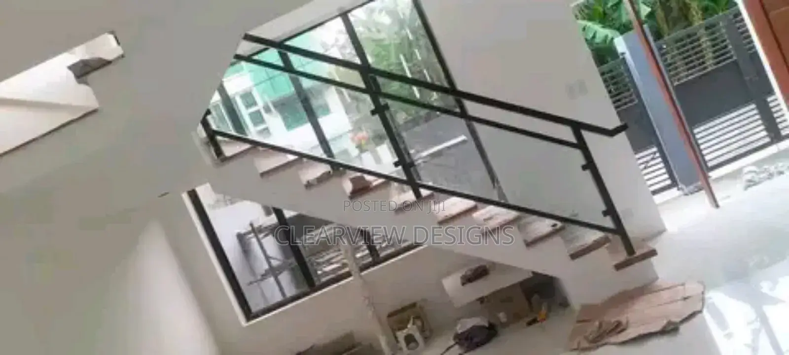 Safe Glass and Metal Stair Railing
