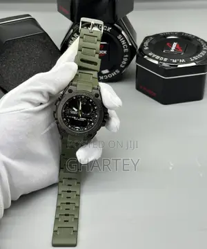Army Green Strap Gshock Dual Time Watch