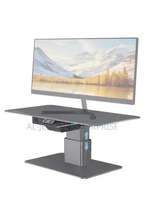 Promate Motorized Ergonomic Monitor Laptop Stand + USB Hub