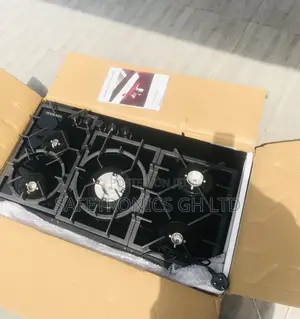 Super Powerful Kenwood 5 Gas Hobs Glass Black 90cm