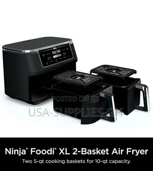 Ninja Airfryer 10 Quart 6-in-1 Xl 2-Basket -From Usa
