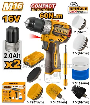 Cordless Drill 16v 60nm + 2 Battery + 11 Accs - Cosli240786