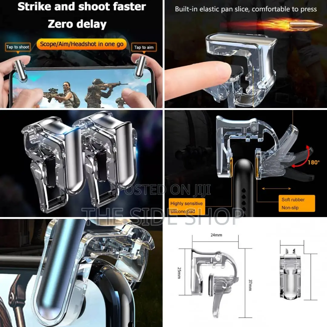 Pro Mobile Gaming Device L1/R1 Control Triggers (Transparent)