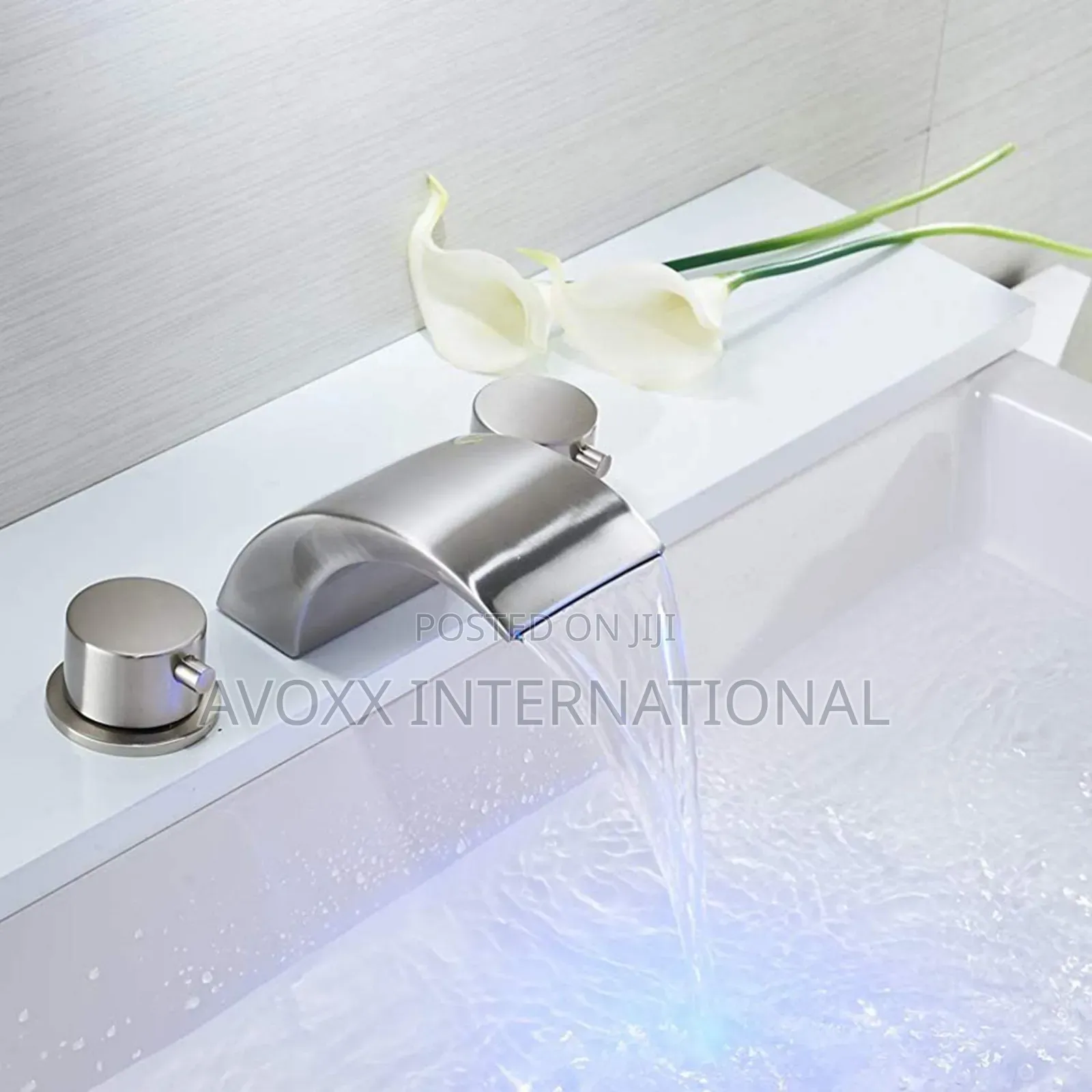 Widespread Bathroom Faucet Brushed Nickel W/Pop Up Drain